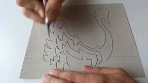 Объемная открытка Киригами своими руками! Лебедь!