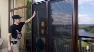 Двойная раздвижная рулонная дверь на веранду, модель System 43