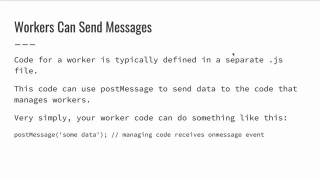 CS1520 Lecture 40: Web Workers