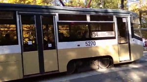 Трамвай КТМ-19К (71-619К) N5270 маршрутом N34 м. Семёновская - ул. 16-я парковая