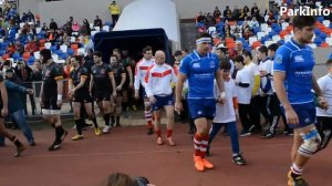 Матч чемпионата Европы по регби Россия – Бельгия. Лин Джонс, Василий Артемьев, Гильем Лелё