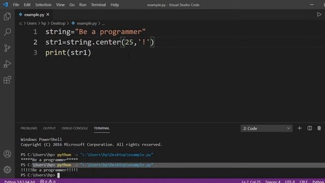 Python Tutorial in Hindi | center and zfill Methods in Python String | String in Python