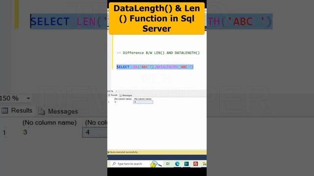 SQL LEN() Function and DATALENGTH() Function | Part 20