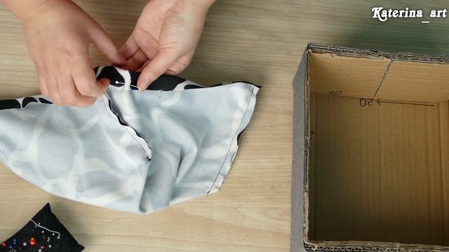 Коробки для хранения Из картона и остатков ткани/ Storage Boxes / From Cardboard And Leftover Fabri