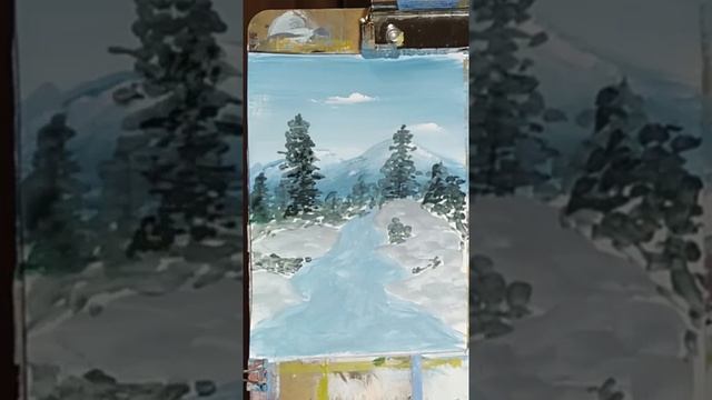 Мастер класс по рисованию картины Далекие синие горы