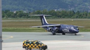 Astra Airlines BAe 146-300 landing at Graz Airport | SX-DIZ