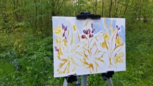 Наброски и зарисовки растений. Весенний пейзаж на пленэре гуашью.