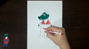 Раскраска Крокодил Гена / Как раскрасить Крокодила Гену