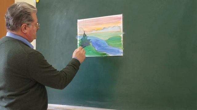 Мастер - класс "Осенний пейзаж" рук. Кружка "Радуга" Коняшин Ю. А. МБУК"СДК"Центральный" смотреть онлайн