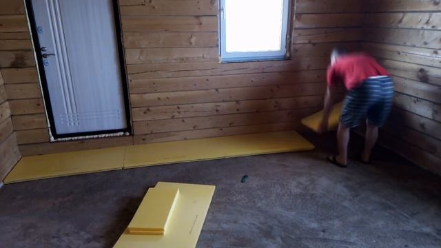 #4 Первый этап по монтажу теплого водяного пола, раскладка утеплителя 50 мм. (1 серия) #теплыйпол смотреть онлайн