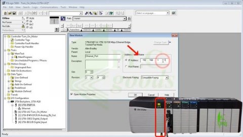Configuring and programming an Allen Bradley Logix 5000 PLC by an Ethernet module/ ControlLogix