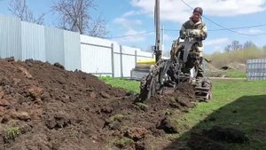 Мини экскаватор А23-М, работа на участке в городе Тула. Видео от покупателя.
