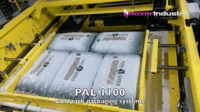 Палетизация мешков с продукцией. Goldpack PAL 1100
