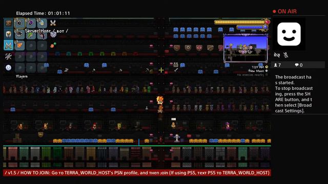 (LIVE) / PS4 / Ultimate All Items World 1.4.4 / 24/7 / SERVER 1 / Terraria / смотреть онлайн
