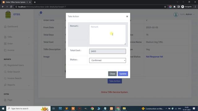 Online Tiffin Service System Using PHP and MySQL | PHPGurukul