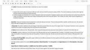 Z score and Quantiles and using it to determine Outliers