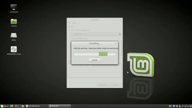 How To Make Windows 10 Bootable USB On Ubuntu Or Linux Mint