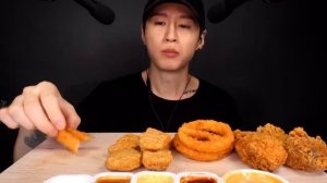 MOST POPULAR FOOD FOR ASMR (KFS, ONION RINGS, MAZZARELLA CORN DOG, CHIKEN NUGGETS) NO TALKING