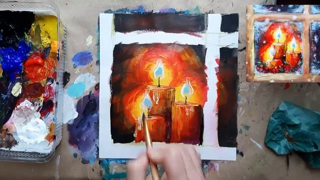 СВЕЧИ В ОКНЕ |Рисуем вместе красками? смотреть онлайн