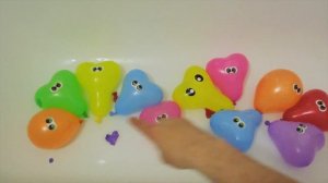 Воздушные шарики с водой Учим цвета для детей Развивающее видео Песня Семья пальчиков Лопаем шарики
