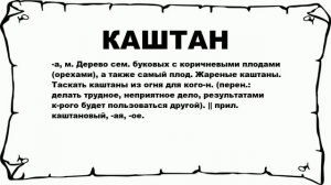 КАШТАН - что это такое? значение и описание