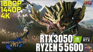 Monster Hunter Rise | Ryzen 5 5600 + RTX 3050 | 1080p, 1440p, 4K benchmarks!