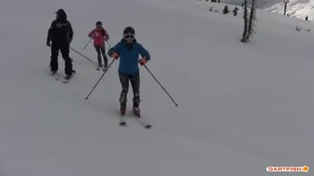 Side slip with edge set and downhill leg lift Инструктор по горным лыжам в Австрии Ишгль Майрхофен смотреть онлайн