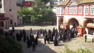 Афон, Ватопедский монастырь, 2015 год. Праздничный колокольный звон в исполнении Андрея Дьячкова.