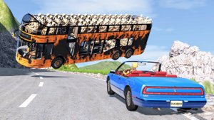 Реалистичные падения автомобиля с обрыва #38 - Крушения BeamNG Drive