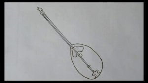 How to draw dombra. Как нарисовать домбру. Казахский народный инструмент.