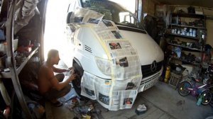 спринтер заехал на pit Stop быстрая покраска акрилом.