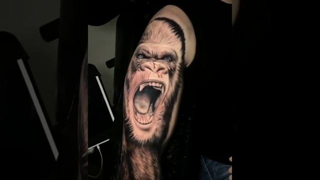 Angry Gorilla Tattoo Sleeve Tattoo Idea | Gorilla tattoo arm