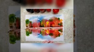 "Золотая осень"  (Монотипия пейзажная)