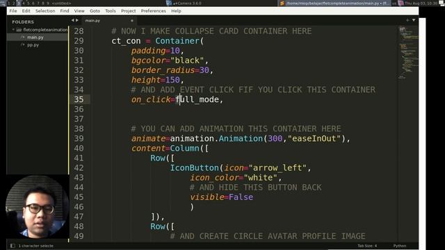 Flet Tutorial - Container Collapse Animation Full Screen
