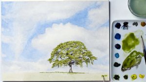How to paint realistic trees and grass for landscapes in watercolour with Anna Mason