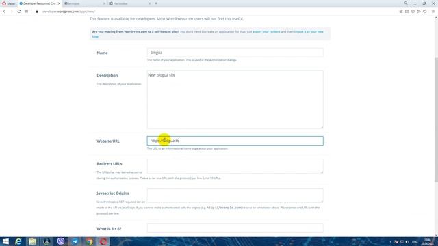 Получение идентификатора приложения Client ID и Client Secret для Oauth2-авторизации через WORDPRES