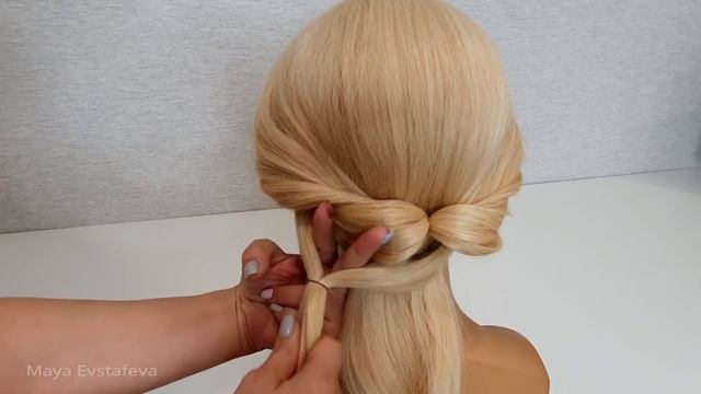 Красивая прическа из Резинок. Быстро и Легко! Beautiful hairstyle made of rubber bands.Fast and Eas смотреть онлайн