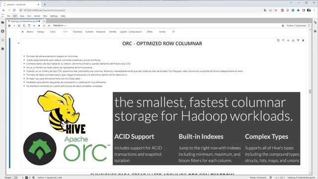 Hadoop fundamentos, Avro, Parquet, ORC, HFDS, Yarn, PyArrow, Demo Docker, MapReduce Ejemplo смотреть онлайн
