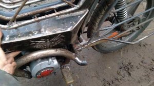 усиление рамы и воздушный бумажный фильтр на дельту (tuning moped delta)