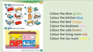 Kid's Box Starter - Unit 5 - My House - 4 - Listen and colour.