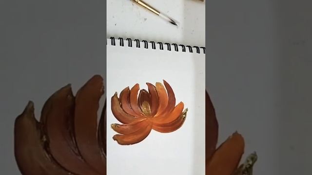 golden brown one stroke flowers techll#shorts#viral#art#painting#sibaniartandcraft#youtubeshorts