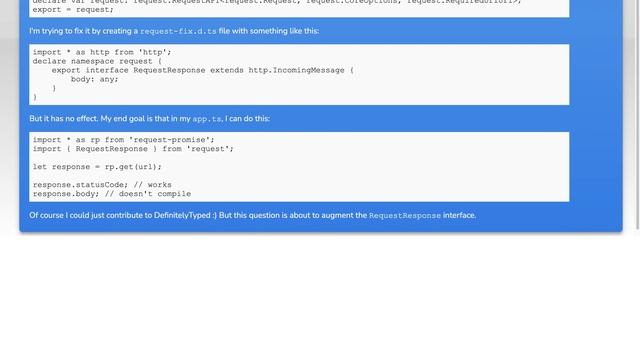 How to augment TypeScript interface in d.ts