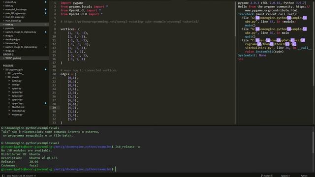 How to install opengl module for python in wsl Window subsistem for linux смотреть онлайн