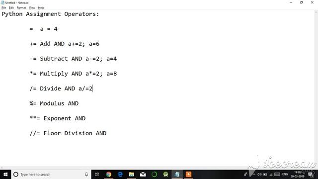 Python Assignment Operators