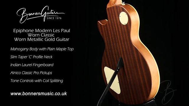 Epiphone Modern Les Paul Worn Classic Worn Metallic Gold Guitar | Bonners Guitar Store смотреть онлайн