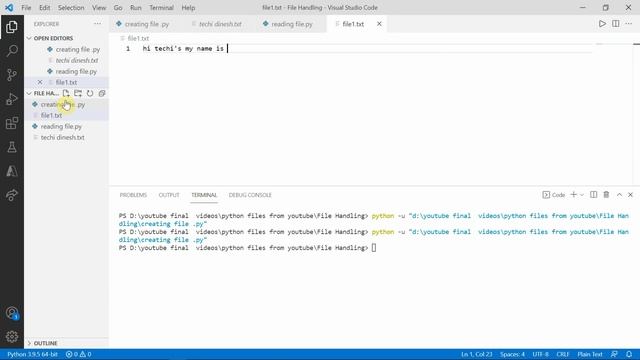 file handling in python(open,read,write,close)|python tutorials for beginners | techi dinesh