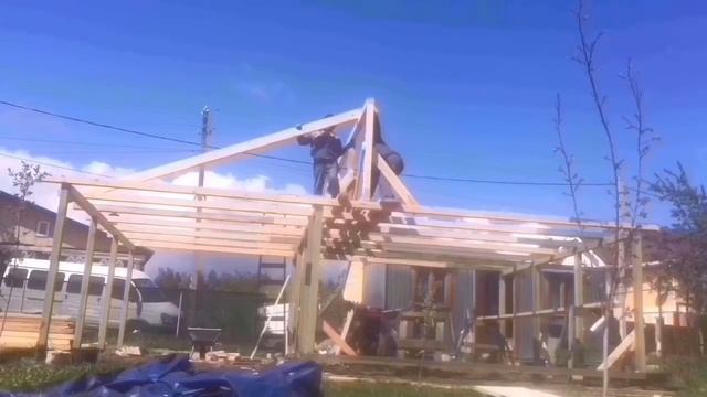 Каркасный гараж из Osb за неделю вдвоём #каркасноестроительство  #а108 #лидино #гараж #обучение