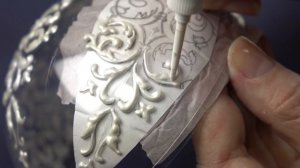 Новогодние шарики. Кружевная роспись. ? Прозрачный гель, контур и поталь. МК Натальи Удовиной