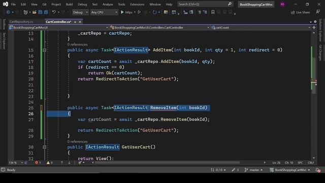 Shopping Cart project in .net core mvc (with authentication) | part 7