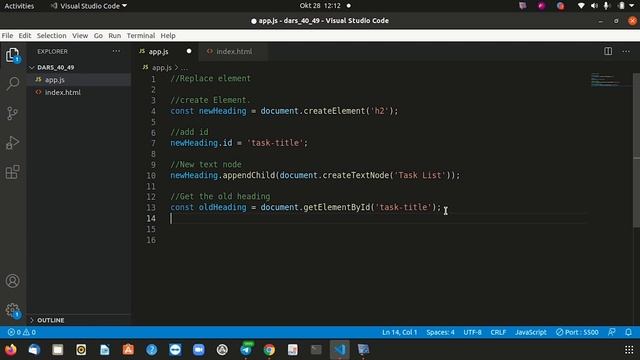 JavaScript DOM  Replace element | Suhrob Abduaxatov | 4K